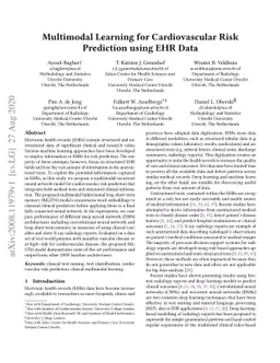 Multimodal Learning for Cardiovascular Risk Prediction using EHR Data