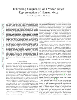 Estimating Uniqueness of I-Vector Representation of Human Voice