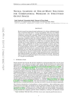 Neural Learning of One-of-Many Solutions for Combinatorial Problems in
  Structured Output Spaces