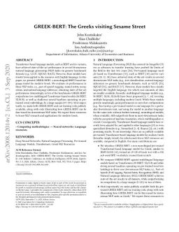 GREEK-BERT: The Greeks visiting Sesame Street