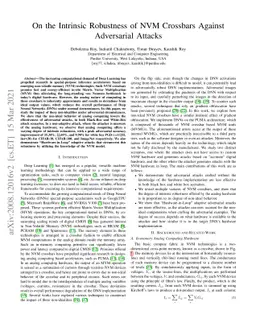On the Intrinsic Robustness of NVM Crossbars Against Adversarial Attacks