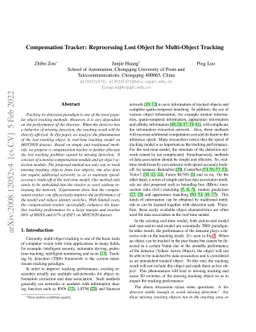 Compensation Tracker: Reprocessing Lost Object for Multi-Object Tracking