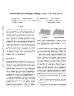 Minimal Adversarial Examples for Deep Learning on 3D Point Clouds