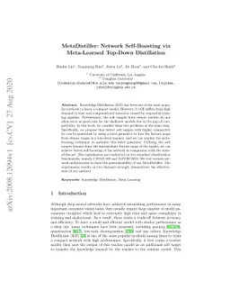 MetaDistiller: Network Self-Boosting via Meta-Learned Top-Down
  Distillation