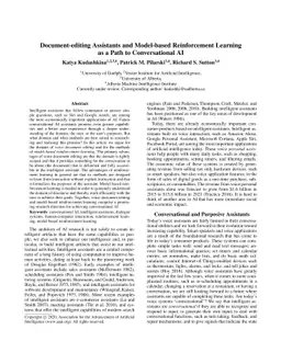 Document-editing Assistants and Model-based Reinforcement Learning as a
  Path to Conversational AI