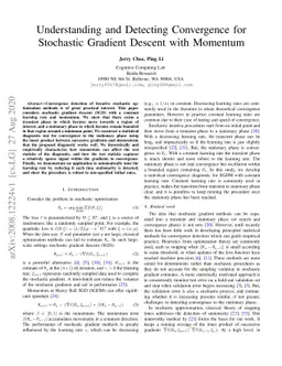 Understanding and Detecting Convergence for Stochastic Gradient Descent
  with Momentum
