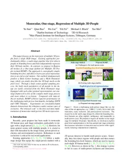 Monocular, One-stage, Regression of Multiple 3D People
