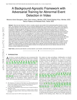 A Background-Agnostic Framework with Adversarial Training for Abnormal
  Event Detection in Video