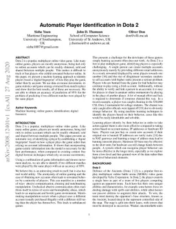 Automatic Player Identification in Dota 2