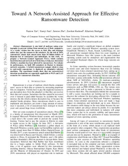 Toward A Network-Assisted Approach for Effective Ransomware Detection