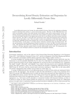Deconvoluting Kernel Density Estimation and Regression for Locally
  Differentially Private Data