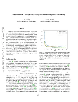 Accelerated WGAN update strategy with loss change rate balancing