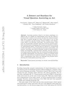 A Dataset and Baselines for Visual Question Answering on Art