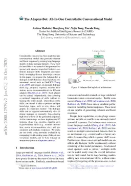 The Adapter-Bot: All-In-One Controllable Conversational Model
