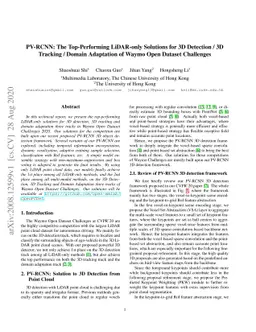 PV-RCNN: The Top-Performing LiDAR-only Solutions for 3D Detection / 3D
  Tracking / Domain Adaptation of Waymo Open Dataset Challenges