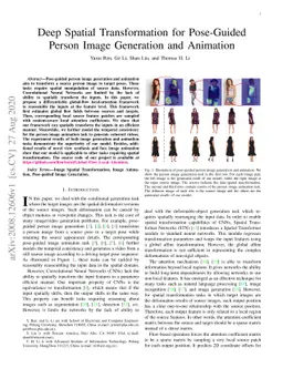 Deep Spatial Transformation for Pose-Guided Person Image Generation and
  Animation