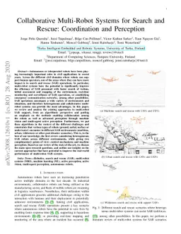 Collaborative Multi-Robot Systems for Search and Rescue: Coordination
  and Perception
