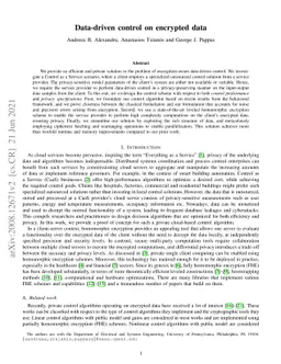Data-driven control on encrypted data