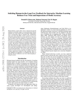 Soliciting Human-in-the-Loop User Feedback for Interactive Machine
  Learning Reduces User Trust and Impressions of Model Accuracy