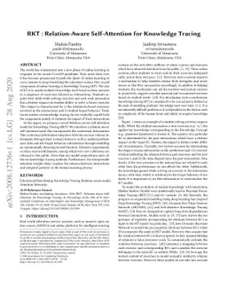 RKT : Relation-Aware Self-Attention for Knowledge Tracing