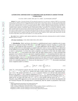 Alternating minimization algorithms for graph regularized tensor
  completion