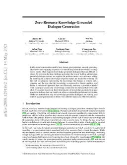 Zero-Resource Knowledge-Grounded Dialogue Generation