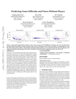 Predicting Game Difficulty and Churn Without Players