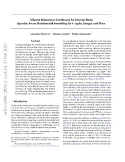 Efficient Robustness Certificates for Discrete Data: Sparsity-Aware
  Randomized Smoothing for Graphs, Images and More