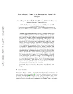 Patch-based Brain Age Estimation from MR Images