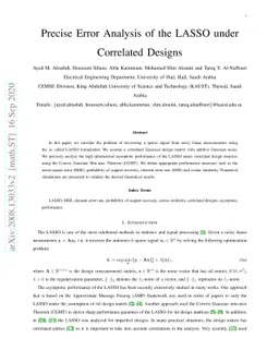 Precise Error Analysis of the LASSO under Correlated Designs