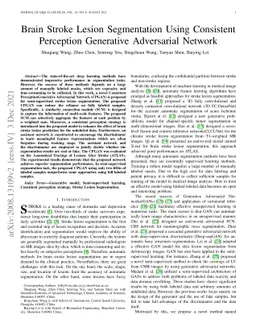Brain Stroke Lesion Segmentation Using Consistent Perception Generative
  Adversarial Network