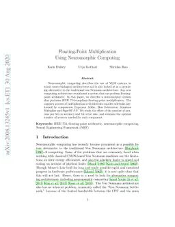 Floating-Point Multiplication Using Neuromorphic Computing
