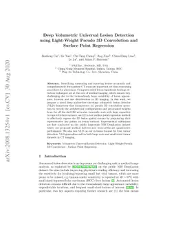 Deep Volumetric Universal Lesion Detection using Light-Weight Pseudo 3D
  Convolution and Surface Point Regression
