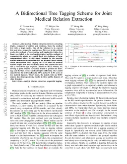 A Bidirectional Tree Tagging Scheme for Joint Medical Relation
  Extraction