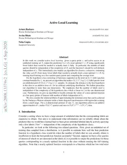 Active Local Learning