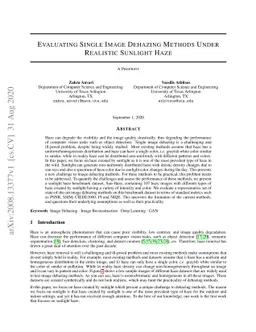 Evaluating Single Image Dehazing Methods Under Realistic Sunlight Haze