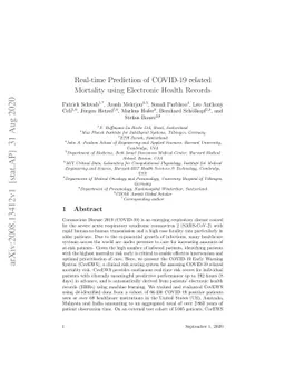 Real-time Prediction of COVID-19 related Mortality using Electronic
  Health Records