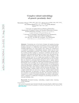Complex-valued embeddings of generic proximity data