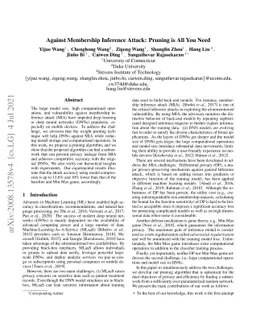 Against Membership Inference Attack: Pruning is All You Need