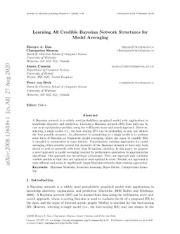 Learning All Credible Bayesian Network Structures for Model Averaging