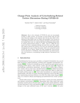 Change-Point Analysis of Cyberbullying-Related Twitter Discussions
  During COVID-19