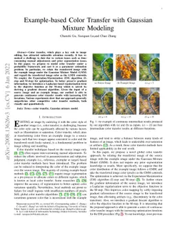 Example-based Color Transfer with Gaussian Mixture Modeling