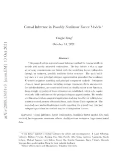 Causal Inference in Possibly Nonlinear Factor Models
