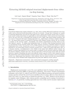 Extracting full-field subpixel structural displacements from videos via
  deep learning