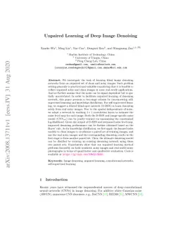 Unpaired Learning of Deep Image Denoising