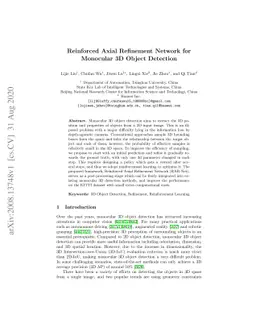 Reinforced Axial Refinement Network for Monocular 3D Object Detection