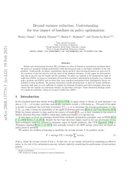 Beyond variance reduction: Understanding the true impact of baselines on
  policy optimization