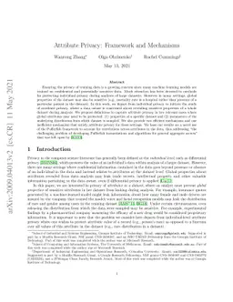 Attribute Privacy: Framework and Mechanisms