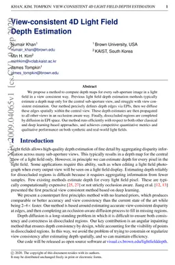 View-consistent 4D Light Field Depth Estimation