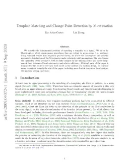 Template Matching and Change Point Detection by M-estimation